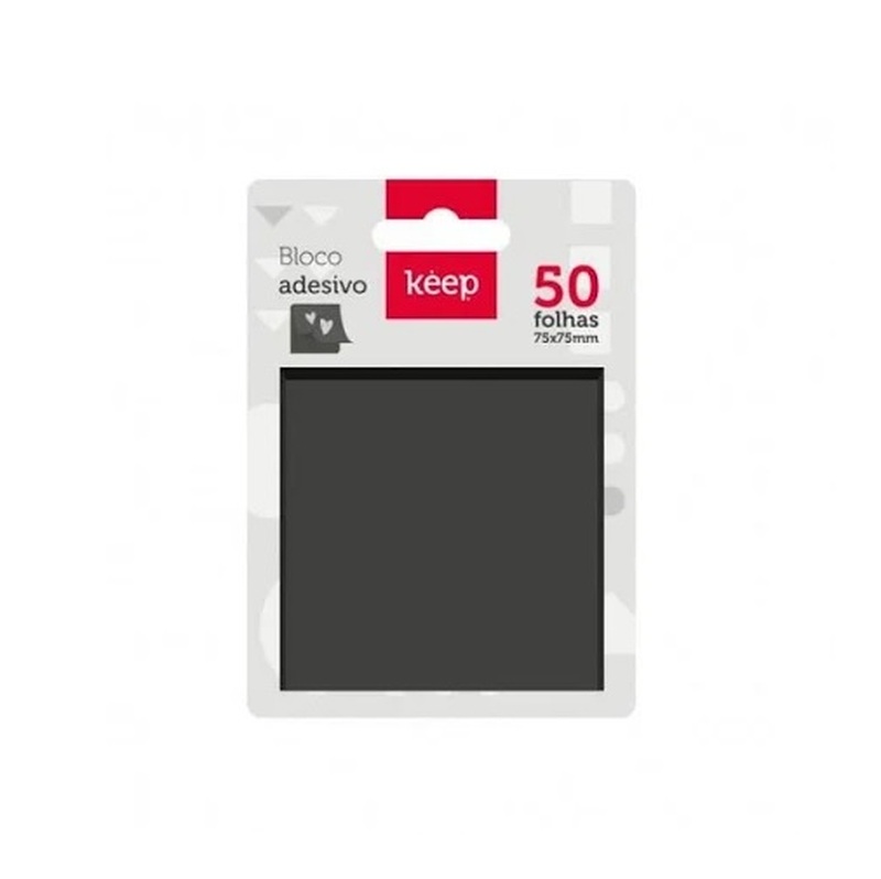 imagem Bloco Adesivo Keep 75x75mm Preto 50 Folhas 