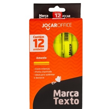 imagem Caneta Marca Texto Amarelo Jocar Office - Caixa com 12 Unidades