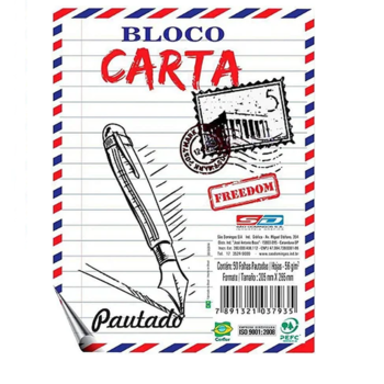 imagem Bloco de Carta Pautado São Domingos 50 Folhas 56g/m²