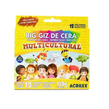 imagem Big Giz de Cera Multicultural Tons de Cabelo e Pele Acrilex 110g