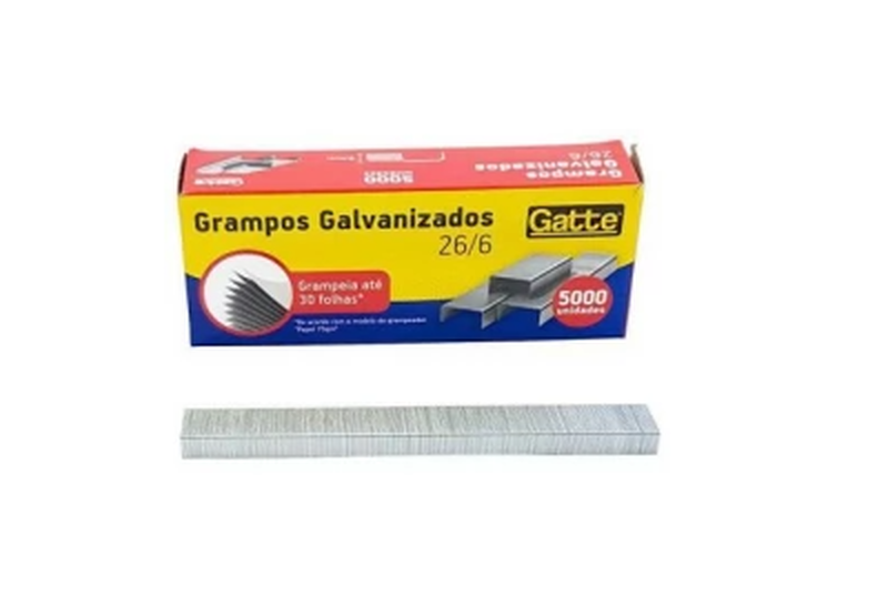 imagem Grampos Galvanizados 26/6 Gatte