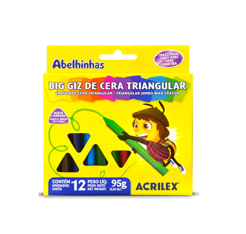 imagem Big Giz de Cera Triangular 12un Acrilex