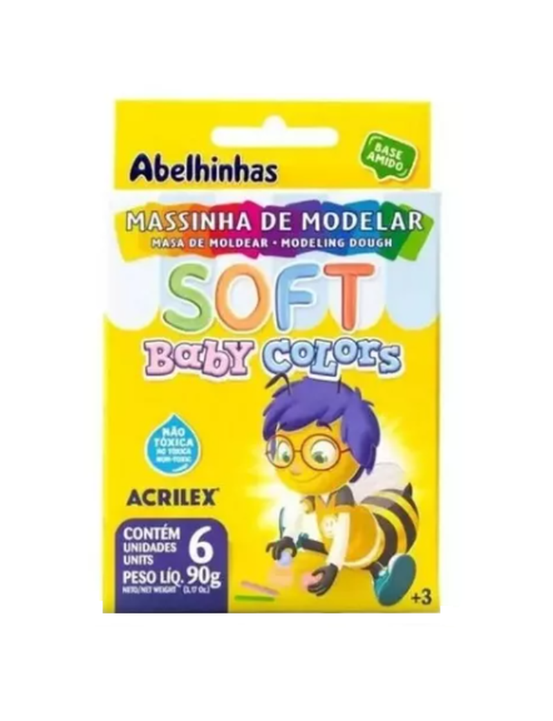 imagem Massinha de Modelar Soft Baby Colors Acrilex 6un