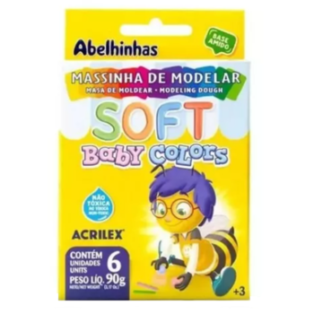 imagem Massinha de Modelar Soft Baby Colors Acrilex 6un