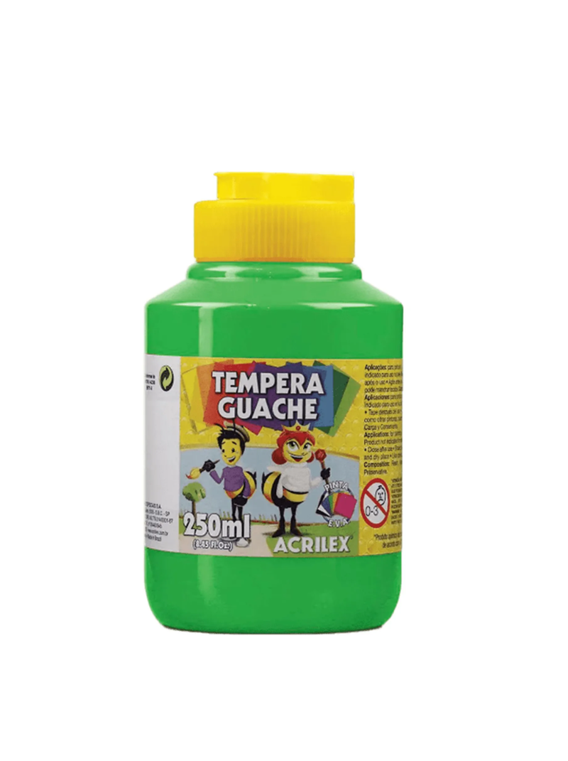 imagem Tempera Guache Verde Folha Acrilex 250ml