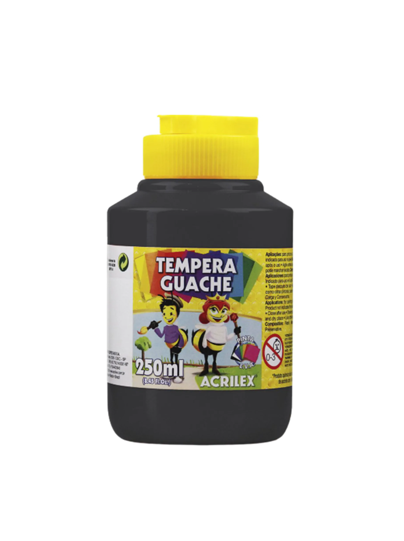 imagem Tempera Guache Preto Acrilex 250ml