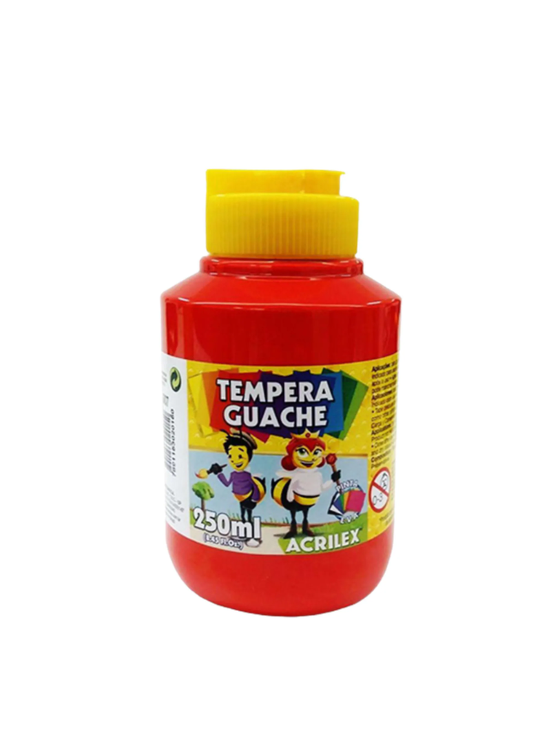 imagem Tempera Guache Vermelho Fogo Acrilex 250ml