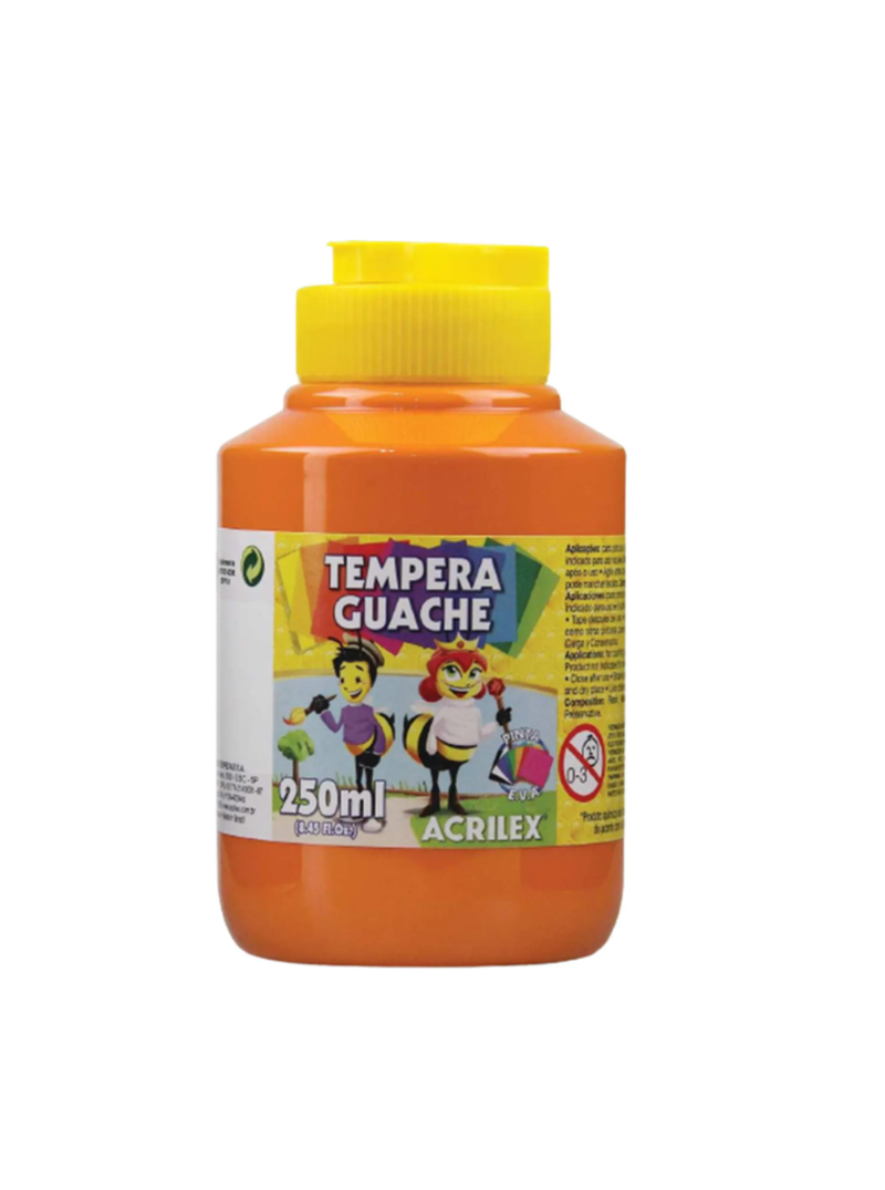 imagem Tempera Guache Laranja Acrilex 250ml