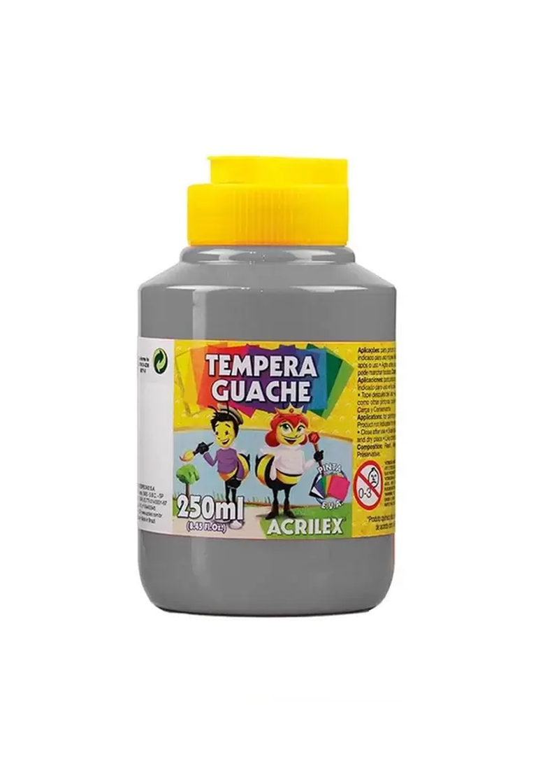 imagem Tempera Guache Cinza Acrilex 250ml