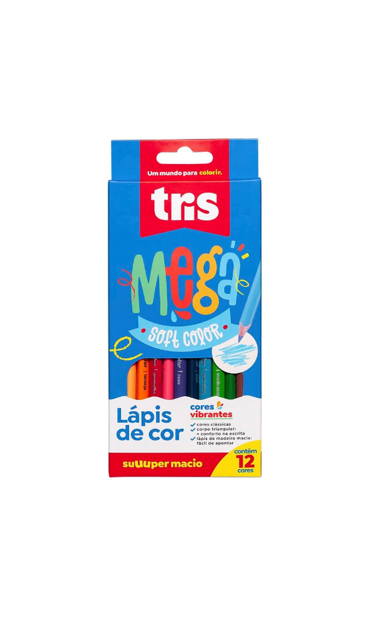 imagem Lápis de Cor Soft Color Mega Tris 12un