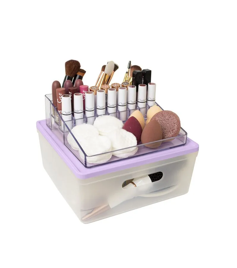 imagem Organizador De Maquiagem - Cosméticos Protêa Soul+Plus - Cristal e lilas