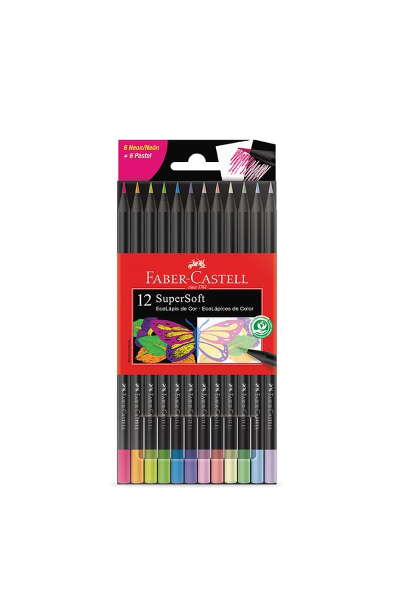 imagem SuperSoft 12 Cores (6 Neon + 6 Pastel) Faber-Castell