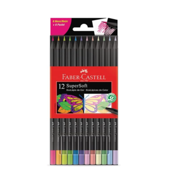 imagem SuperSoft 12 Cores (6 Neon + 6 Pastel) Faber-Castell