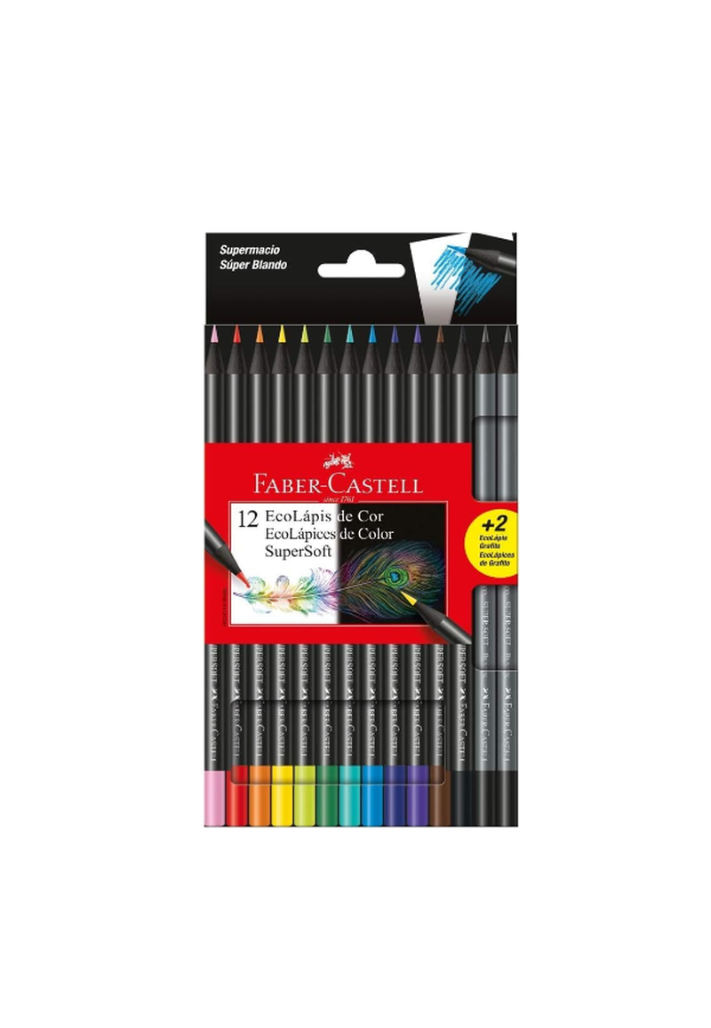 imagem Lápis de Cor SuperSoft 12+2 Faber-Castell