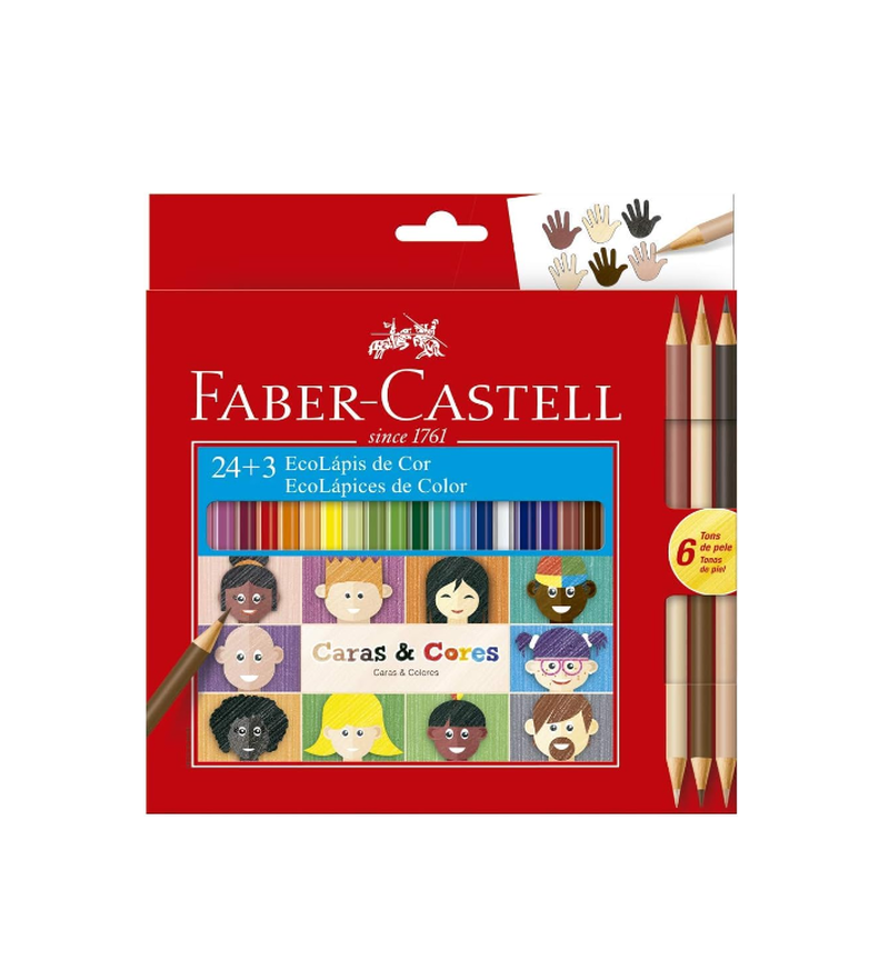 imagem Lápis de Cor Faber-Castell 24+3 Caras & Cores