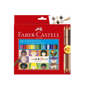 imagem Lápis de Cor Faber-Castell 24+3 Caras & Cores