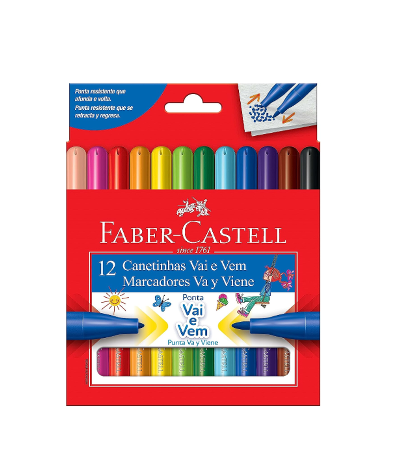 imagem Canetinha Vai e Vem Faber-Castell 12un