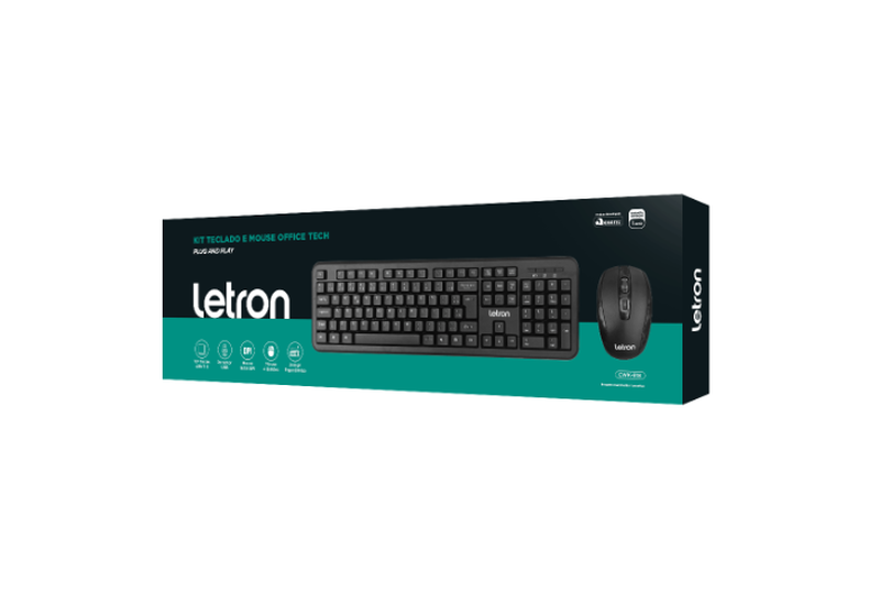 imagem Kit Teclado e Mouse Office Tech Letron