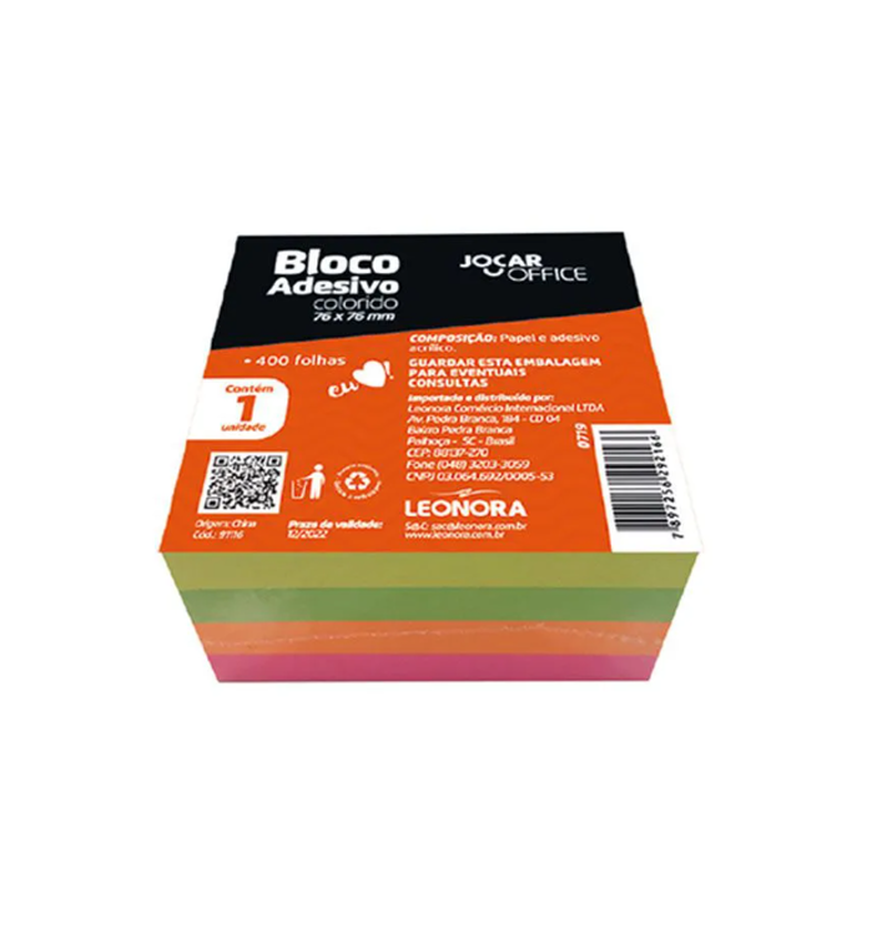 imagem Bloco Adesivo Colorido JocarOffice 76mmX76mm