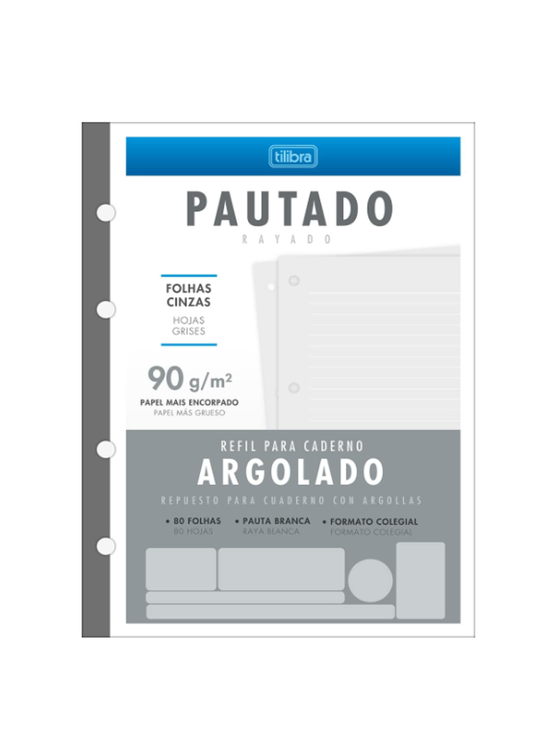 imagem Refil para Caderno Argolado Pautado Tilibra 80fls