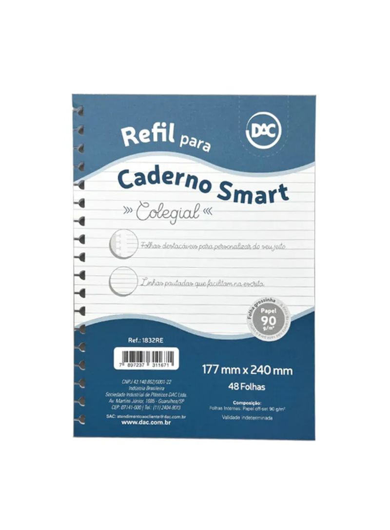 imagem Refil para Caderno Argolado Colegial Smart DAC 48fls