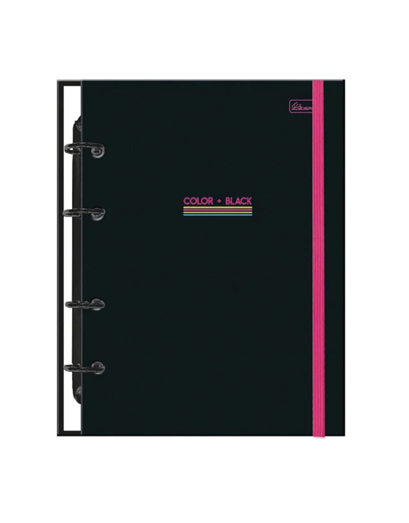 imagem Caderno Colegial Argolado Criativo CD c/Elástico Rosa Color + Black