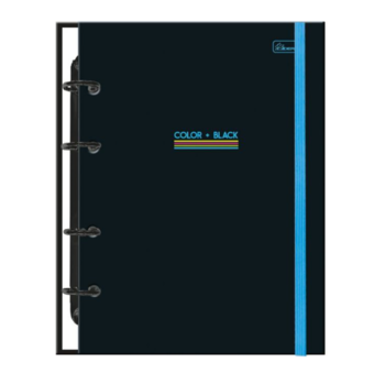 imagem Caderno Colegial Argolado Criativo CD c/Elástico Azul Color + Black