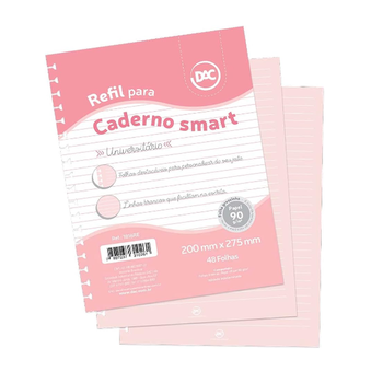 imagem Refil para Caderno Argolado Smart Univ. 48fls Rosa DAC