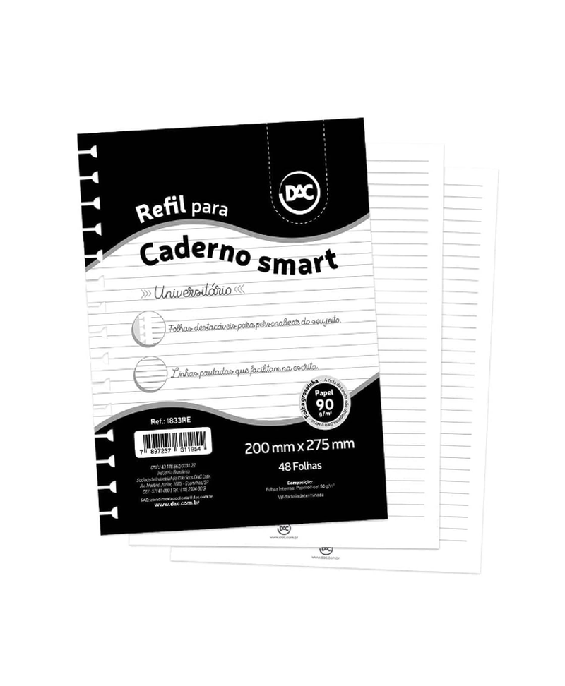 imagem Refil para Caderno Argolado Smart Univ. 48fls Branca DAC