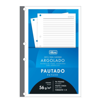 imagem Refil para Caderno Argolado 1/4 Pautado 56g/m² 96ls Tilibra