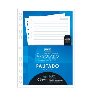 imagem Refil para Caderno Argolado Pautado 63g/m² 96fls Tilibra