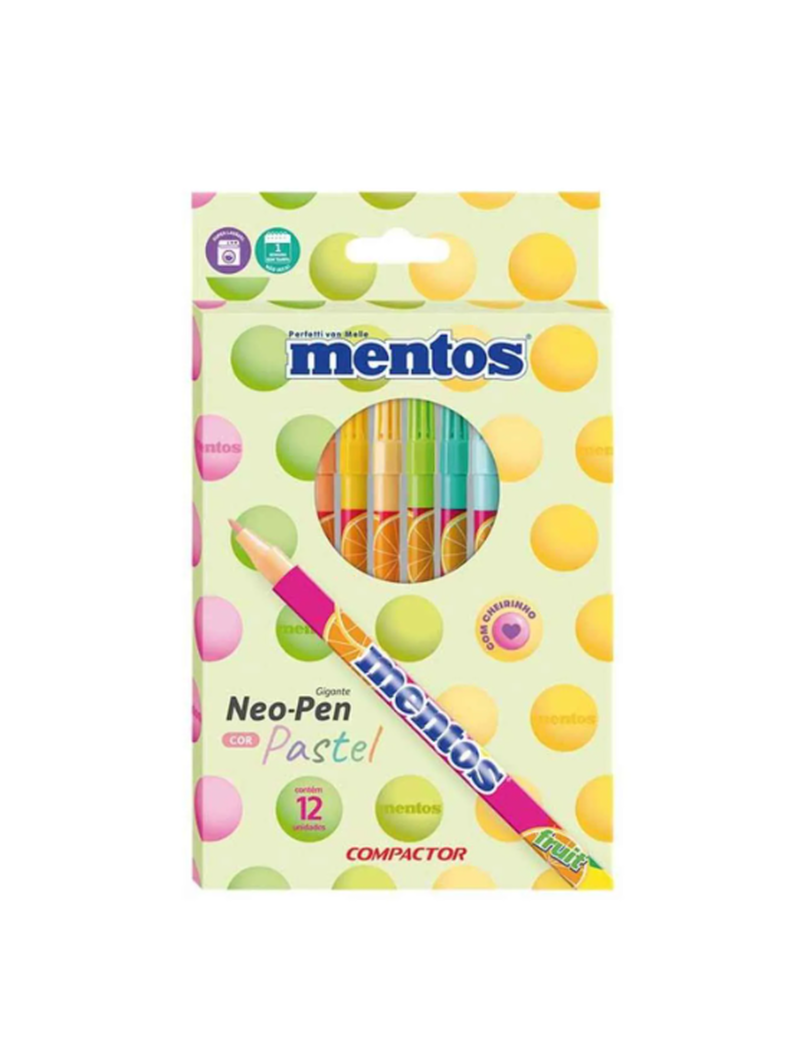 imagem Caneta Hidrográfica Neo Pen Gigante Mentos Pastel Compactor