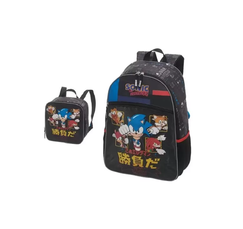 imagem Kit Mochila Sonic Go Fast e Lancheira Pacific