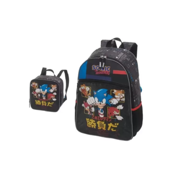 imagem Kit Mochila Sonic Go Fast e Lancheira Pacific