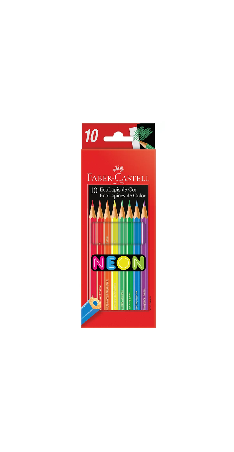 imagem EcoLápis de Cor 10 cores Neon Faber Castell