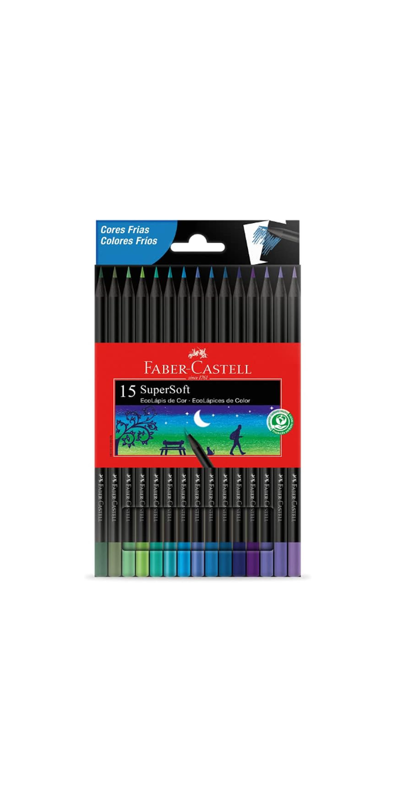 imagem EcoLápis SuperSoft 15 cores Tons Frios Faber Castell