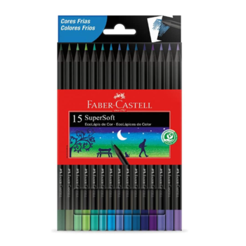 imagem EcoLápis SuperSoft 15 cores Tons Frios Faber Castell