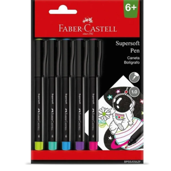 imagem SuperSoft Pen 1.0mm Faber Castell 5un