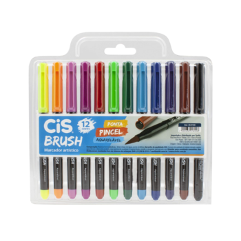 imagem Estojo Marcador Cis Brush Aquarelável c/12 cores