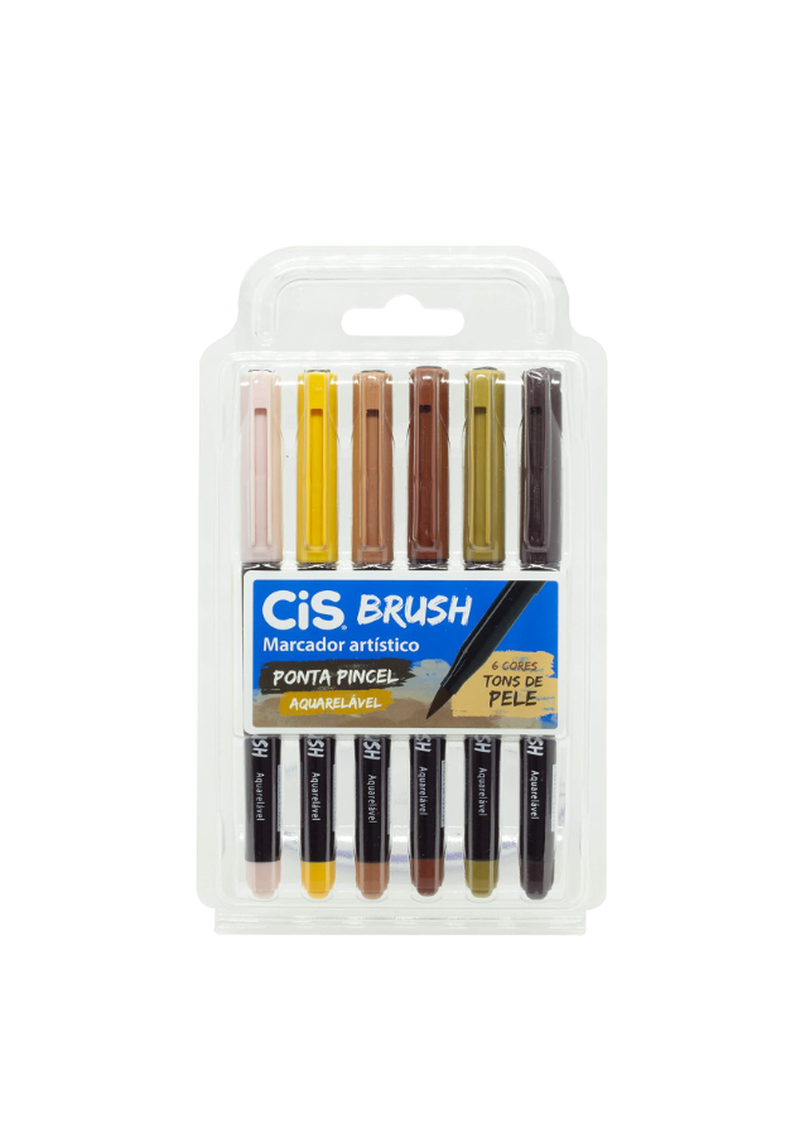 imagem Estojo Marcador Cis Brush Tons de Pele Aquarelável c/6 cores