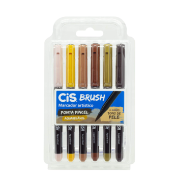 imagem Estojo Marcador Cis Brush Tons de Pele Aquarelável c/6 cores