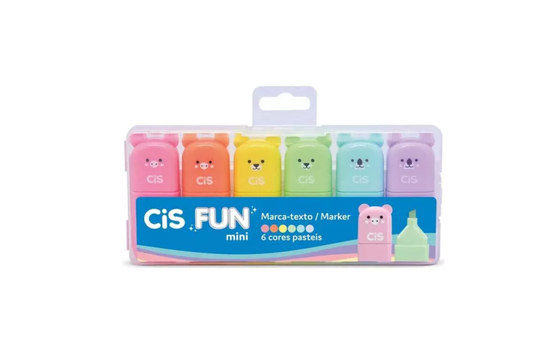 imagem Estojo Marca Texto c/6 cores pastel Cis Fun