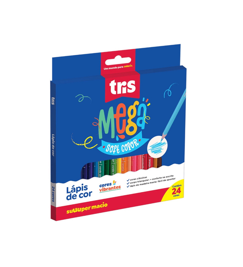 imagem Lápis de Cor Mega Soft Color 24 cores Tris