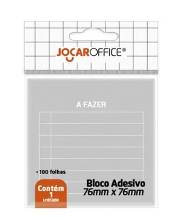 imagem Bloco Adesivo A Fazer Cinza 7,6Cmx7,6Cm 100F Com 1 Und Jocar Office