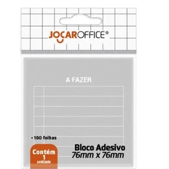 imagem Bloco Adesivo A Fazer Cinza 7,6Cmx7,6Cm 100F Com 1 Und Jocar Office