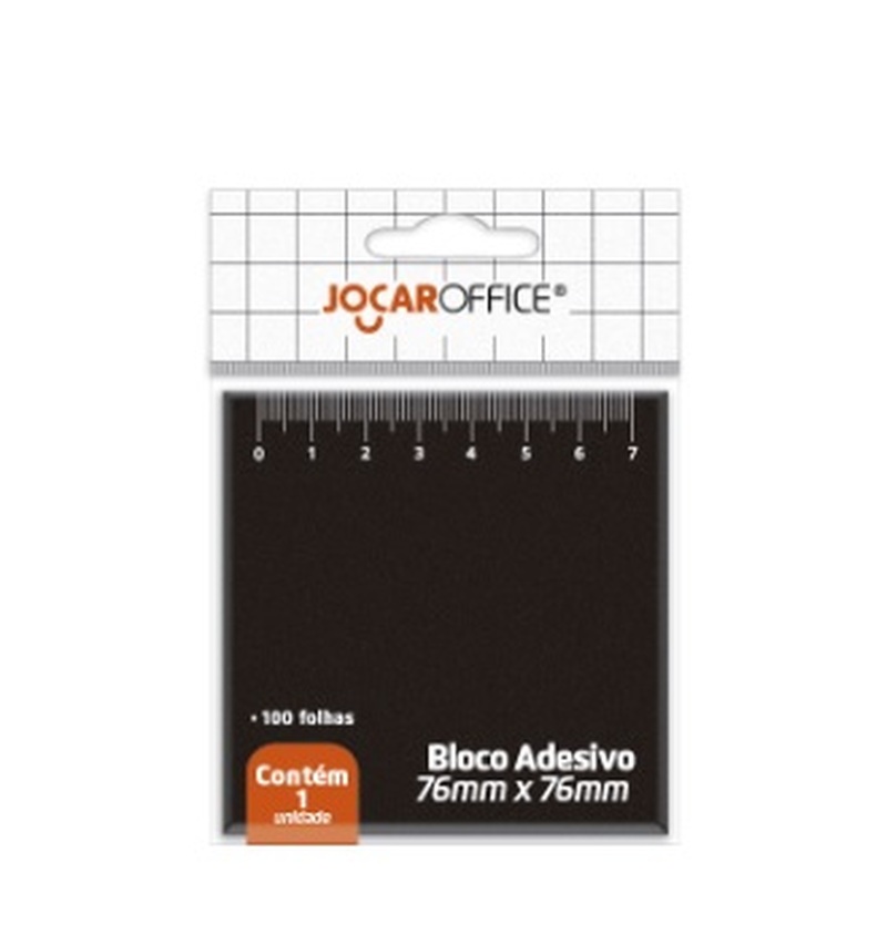 imagem Bloco Adesivo Preto Régua 76Mmx76Mm 100F Jocar Office