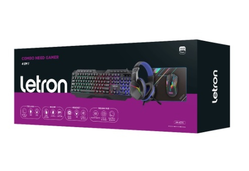 imagem Combo Need Gamer Headset Mouse/ Teclado Led Estereo Driver 40Mm Letron