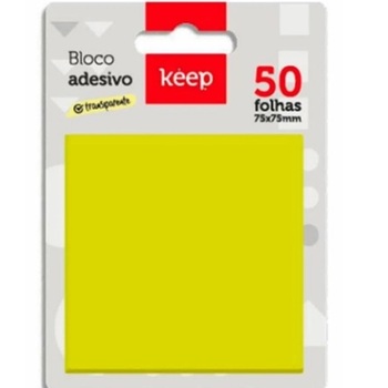 imagem Bloco Adesivo Transparente Amarelo 75x75mm 50f Ei029 Keep